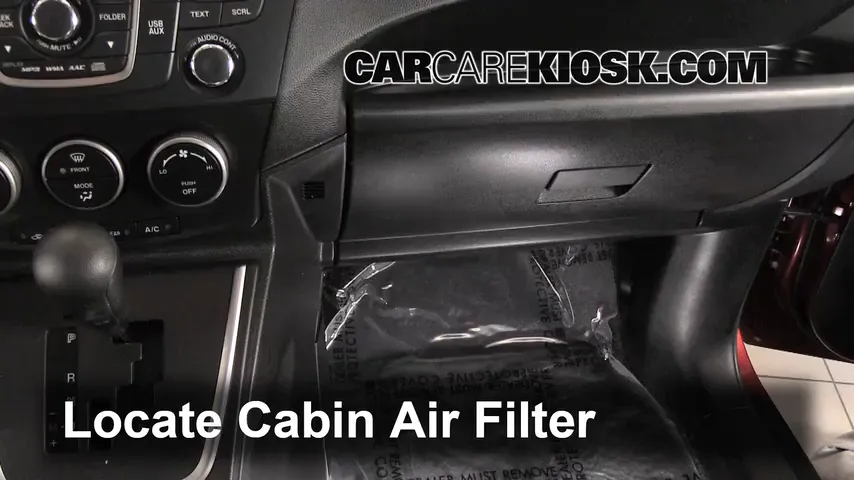 2013 Mazda 5 Sport 2.5L 4 Cyl. Filtro de aire (interior) Cambio